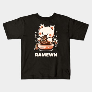 Ramen And Cats - Ramewn Kids T-Shirt